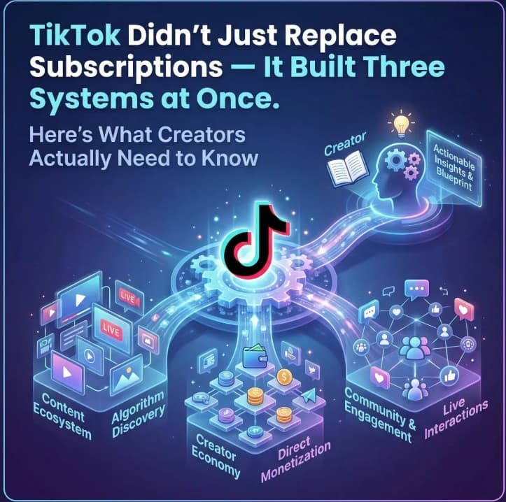 TikTok Didn't Just Replace Subscriptions — It Built Three Systems at Once. Here's What Creators Actually Need to Know
